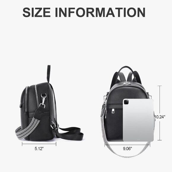 Convertible Mini Backpack Purse with Multiple Pockets - Perfect Travel Companion - Picture 5 of 6